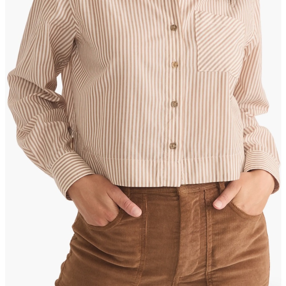 Marine Layer Tan Striped Shirt